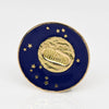 1969 Tiffany &Co Buzz Aldrin Moon Landing Commemorative Blue Enamel 14K Gold Pin