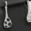 6cttw Black & White Diamond Dangle 14k White Gold Statement Earrings