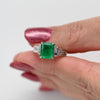 2.85ct GIA Colombian Emerald and Diamond Platinum Ring