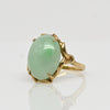 Vintage 10ct Jade Oval 14k Yellow Gold Ring