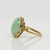 Vintage 10ct Jade Oval 14k Yellow Gold Ring