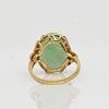 Vintage 10ct Jade Oval 14k Yellow Gold Ring