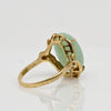 Vintage 10ct Jade Oval 14k Yellow Gold Ring