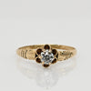 Victorian Old European Cut Diamond Buttercup Gold Solitaire Ring