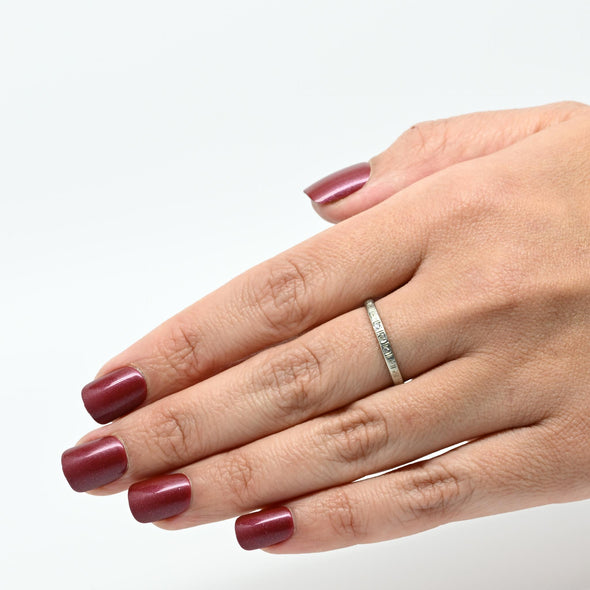 Vintage Diamond Geometric Design Wedding Band
