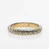 Vintage Floral Milgrain 14K Gold Wedding Band