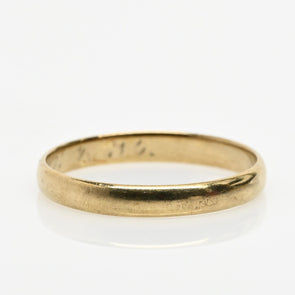Date 21/4/35 Vintage Yellow Gold Wedding Band 8K Size 11