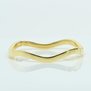Tiffany & Co Zig Zag Wave 18K Yellow Gold Hinged Bangle Bracelet w Box