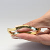 Tiffany & Co Zig Zag Wave 18K Yellow Gold Hinged Bangle Bracelet w Box