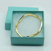 Tiffany & Co Zig Zag Wave 18K Yellow Gold Hinged Bangle Bracelet w Box