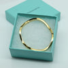 Tiffany & Co Zig Zag Wave 18K Yellow Gold Hinged Bangle Bracelet w Box