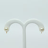 Screw Back Yellow Gold Pearl Earrings