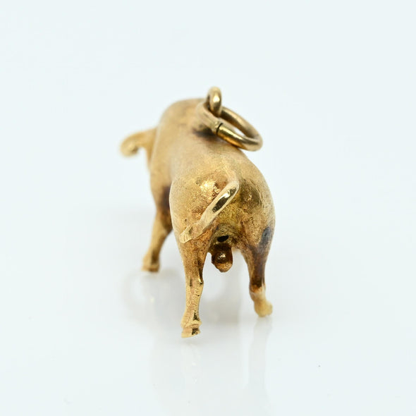 Bull 14K Gold Vintage 3D Pendant