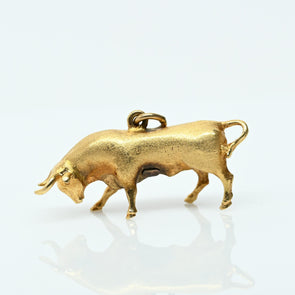 Bull 14K Gold Vintage 3D Pendant