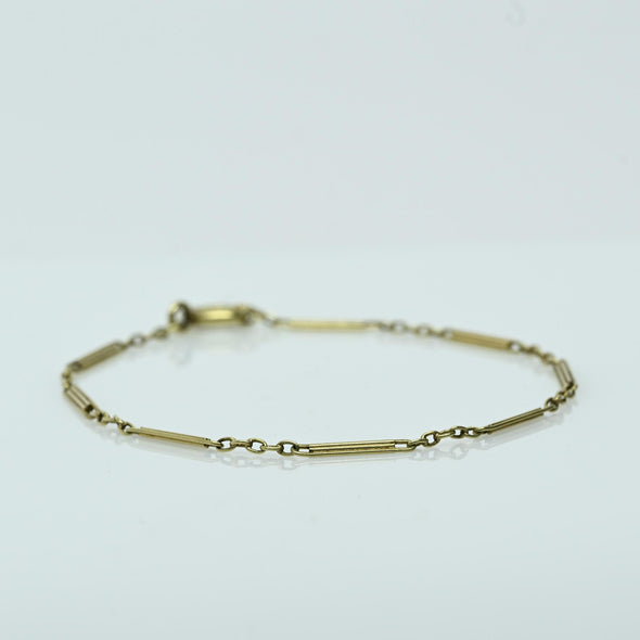 Bar & Link Design 14K Gold Bracelet
