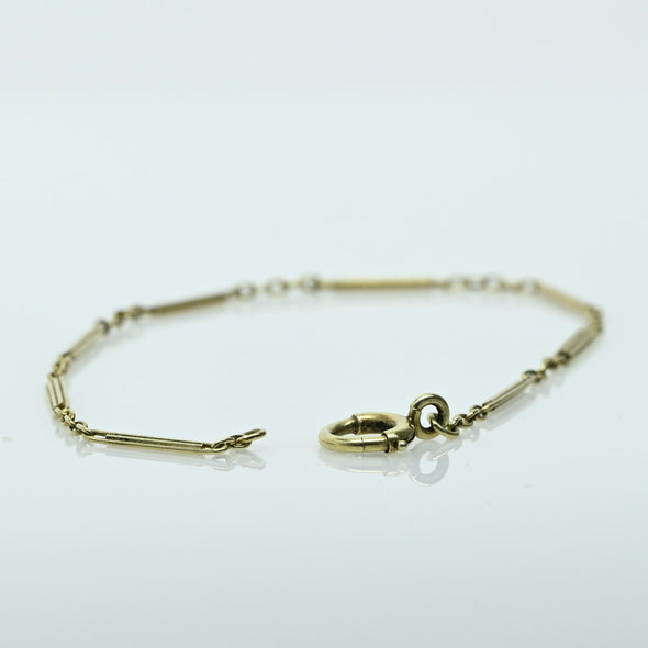 Bar & Link Design 14K Gold Bracelet