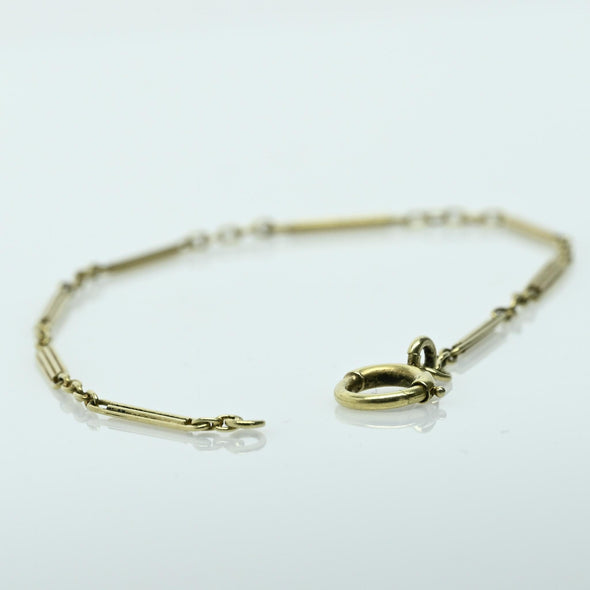 Bar & Link Design 14K Gold Bracelet