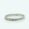Vintage Diamond 5 Stone Wedding Band 18K White Gold