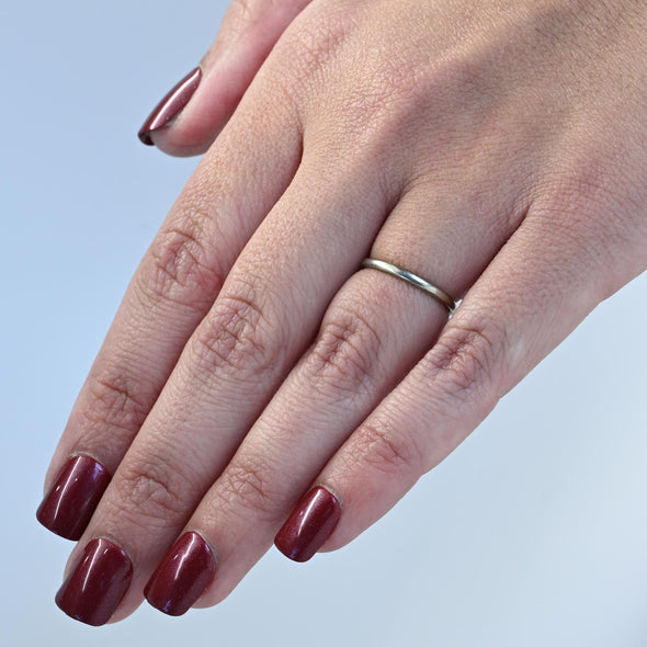 Vintage Chevron Pattern Wedding Band 18K White Gold