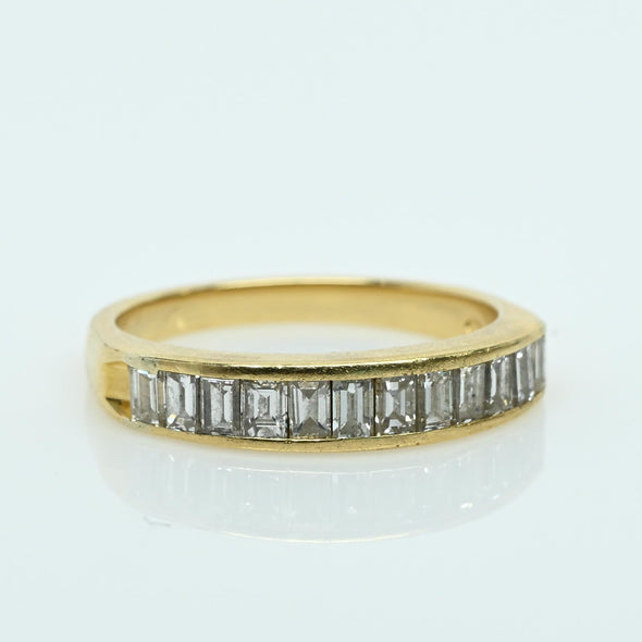 Baguette Diamond 18K Yellow Gold Wedding Band