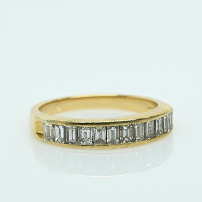 Baguette Diamond 18K Yellow Gold Wedding Band
