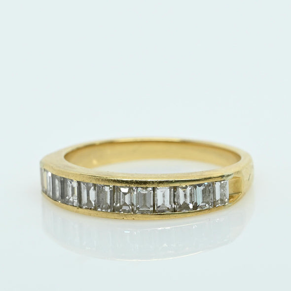 Baguette Diamond 18K Yellow Gold Wedding Band