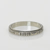 Vintage Orange Blossom Pattern 18K White Gold Wedding Band Size 6