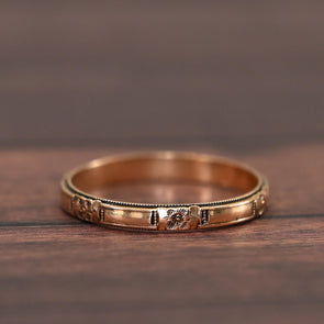 Vintage Personalized 10K Yellow Gold Wedding Band Size 10.5