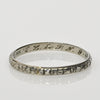 Art Deco 18K White Gold Flower Wedding Band Dated 1934 Size 11.5