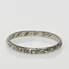 Art Deco 18K White Gold Flower Wedding Band Dated 1934 Size 11.5