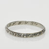 Art Deco 18K White Gold Flower Wedding Band Dated 1934 Size 11.5