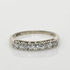 Dated 1950 Vintage 14K White Gold 7 Diamond Antique Wedding Band