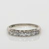 Dated 1950 Vintage 14K White Gold 7 Diamond Antique Wedding Band