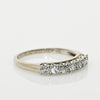 Dated 1950 Vintage 14K White Gold 7 Diamond Antique Wedding Band