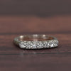 Dated 1950 Vintage 14K White Gold 7 Diamond Antique Wedding Band