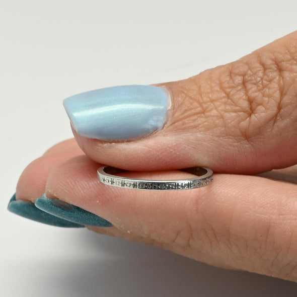 Dated 1945 Personalized Vintage 18K Petite Engraved Stackable Wedding Band