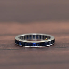 Antique Art Deco Sapphire Platinum Wedding Band