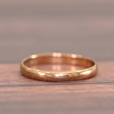 Dated 1924 8K Yellow Gold Vintage Smooth Finish Band