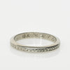 Dated 7-1-33 Art Deco 18K Vintage White Gold Chevron Wedding Band