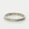 Dated 7-1-33 Art Deco 18K Vintage White Gold Chevron Wedding Band