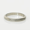 Dated 7-1-33 Art Deco 18K Vintage White Gold Chevron Wedding Band