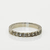 Vintage Diamond 18k White Gold Art Deco Floral Wedding Band