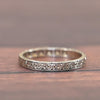 Vintage Diamond 18k White Gold Art Deco Floral Wedding Band
