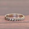 Vintage Diamond 18k White Gold Art Deco Floral Wedding Band