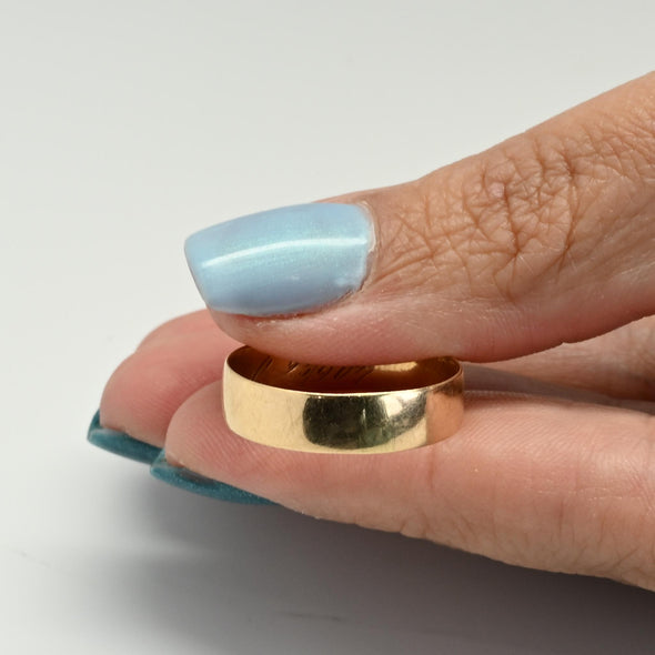 Antique Band Engraved G.H. 23 1904 14k Gold Ring