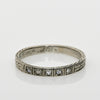 Circa 1920's 18K White Gold Diamond and Chevron Wedding Band