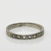 Circa 1920's 18K White Gold Diamond and Chevron Wedding Band