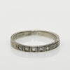 Circa 1920's 18K White Gold Diamond and Chevron Wedding Band