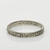 Circa 1920's 18K White Gold Diamond and Chevron Wedding Band