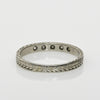 Circa 1920's 18K White Gold Diamond and Chevron Wedding Band